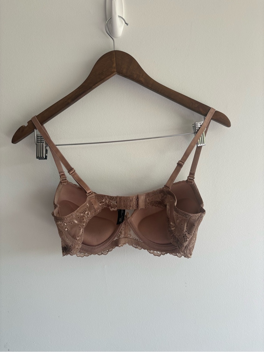 Women’s Lace Push-Up Underwire Bra 36B Taupe Nude Floral Lace - Picture 5 of 8